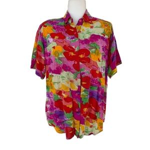 Vintage Sasson Blouse with Beaded Detail Short Sleeve